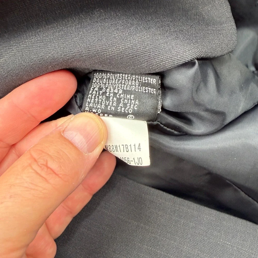 Kasper Womens Charcoal Gray Pinstripe Two Button Blazer Suit Jacket Size 10